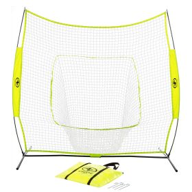 Athletic Works 7ft x 7ft Hit Pitch Training Net for Baseball Softball Protective Screens 11.02lb