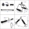 Fitness Tricep Press Down Cable Exercise Machine Attachments, V-Handle with Rotation, Rotating Bar, Tricep Rope, V-Shaped Bar, Weight Machine Accessor