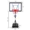 Portable Movable Swimming Pool PVC Transparent Backboard Basketball Stand (Basket Adjustment Height 1.15m-1.35m) Maximum Applicable For 7 # Ball XH
