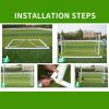Steel Frame Soccer Goal Post, Easy Assembly and Storage Soccer Net, for Home Backyard Play and Practice Training