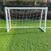 Steel Frame Soccer Goal Post, Easy Assembly and Storage Soccer Net, for Home Backyard Play and Practice Training