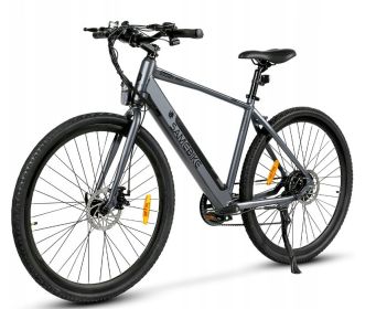 Electric Bicycle 36V 350W 10AH 7S speed 80KM 150KG +APP disc brake front and rear lights 700C*45C KENDA spoked wheel E Bike (Color: grey)