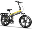 Auloor 20H1F 750W Foldable Electric Bike for Adults with 20'x4'Fat Tire; E Bikes MTB with LG 48V 12.8Ah Battery Shimano 7-Speed Ebike